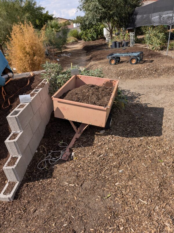 Leftovers a mix of compost, worm castings, and wood chips